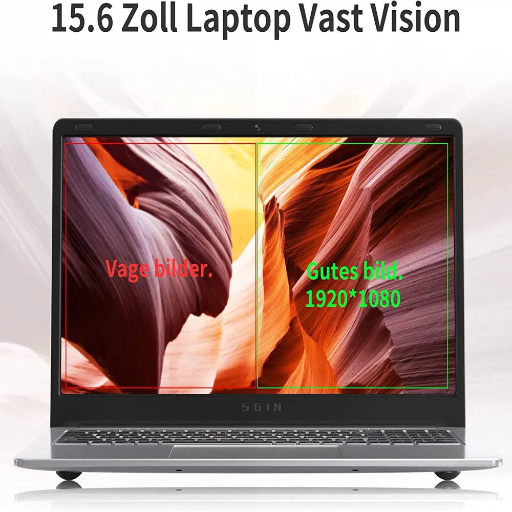 SGIN 15.6Inch Laptop 4GB DDR4 128GB SSD Windows 11 with 4 Core Intel Celeron, Full HD 1920X1080