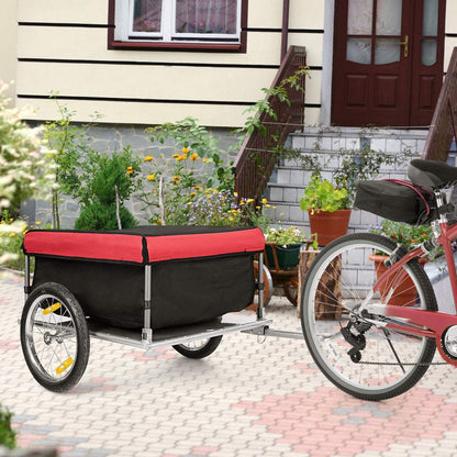 Cargo Bike Trailer, Folding Frame Quick Release 16" Wheels Bicycle Cargo Trailer