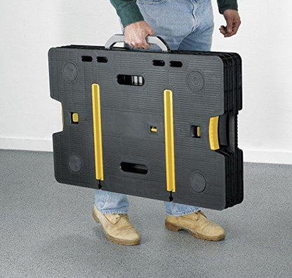 Keter ?C 197283 Folding Table Work Bench for Miter Saw Stand, Woodworking Tools and Accessories with Included 12 Inch Wood Clamps ?C Easy Garage Storage Black/Yellow