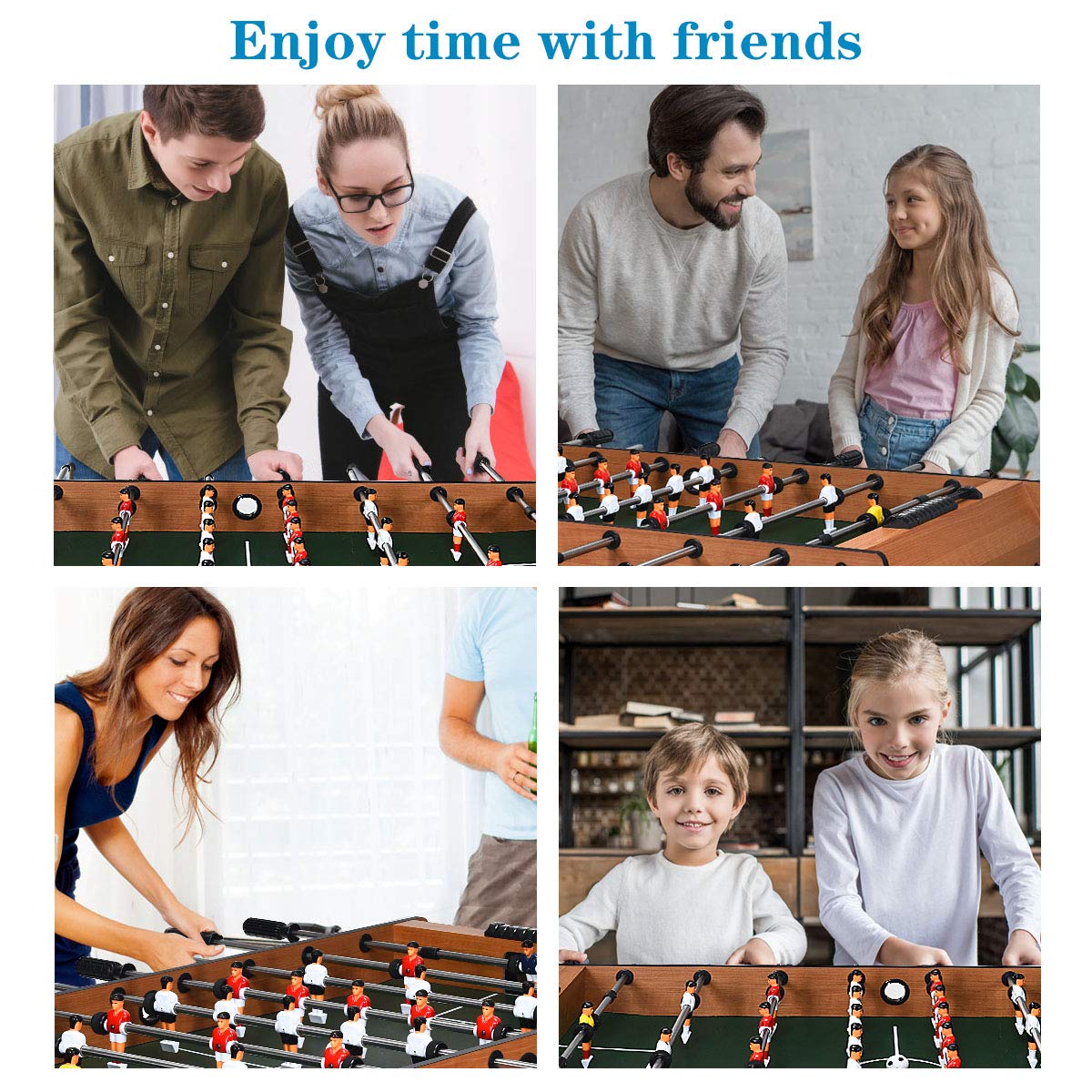 48" Foosball Table, Easy-Assemble Soccer Game Table