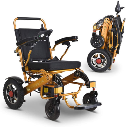 2020 New Folding Ultra Lightweight Electric Power Wheelchair, Silla de Ruedas Electrica, FDA Approved and Air Travel Allowed, Heavy Duty, Mobility Motorized, Portable Power (17.5??? Seat Width)