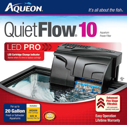 Aqueon Aquarium Starter Kit 10 Gallon Glass Fish Tank LED Lighting Filter and Heater