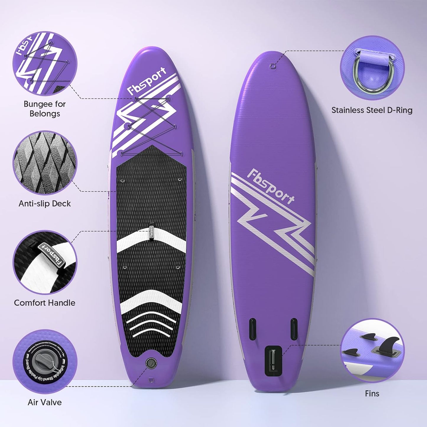 Premium Stand Up Paddle Board, Yoga Board with Durable SUP Accessories & Carry Bag | Wide Stance, Surf Control, Non-Slip Deck, Leash, Paddle and Pump for Youth & Adult