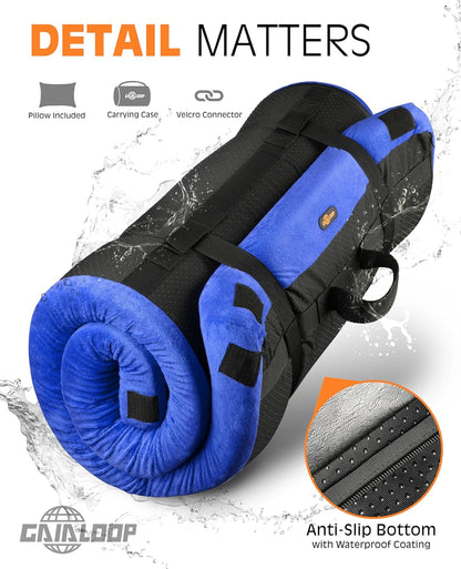 Thick Memory Foam Camping Pad Futon Mattress Full, Portable Floor Sleeping Mat Sleepover Guest Bed Roll Up Mattress for Indoor Outdoor Travel