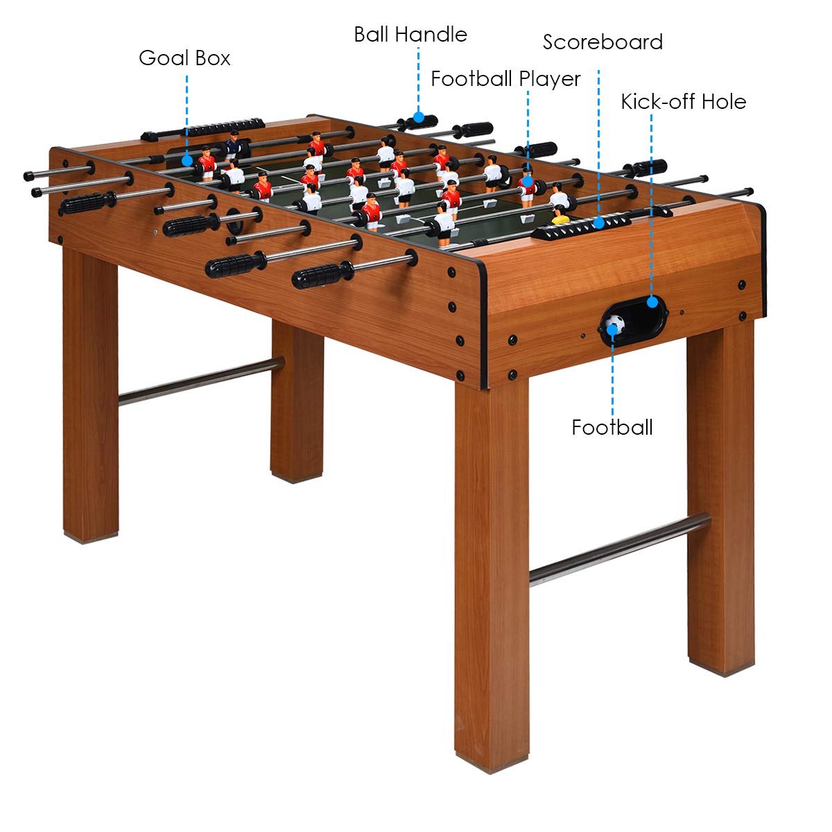 48" Foosball Table, Easy-Assemble Soccer Game Table