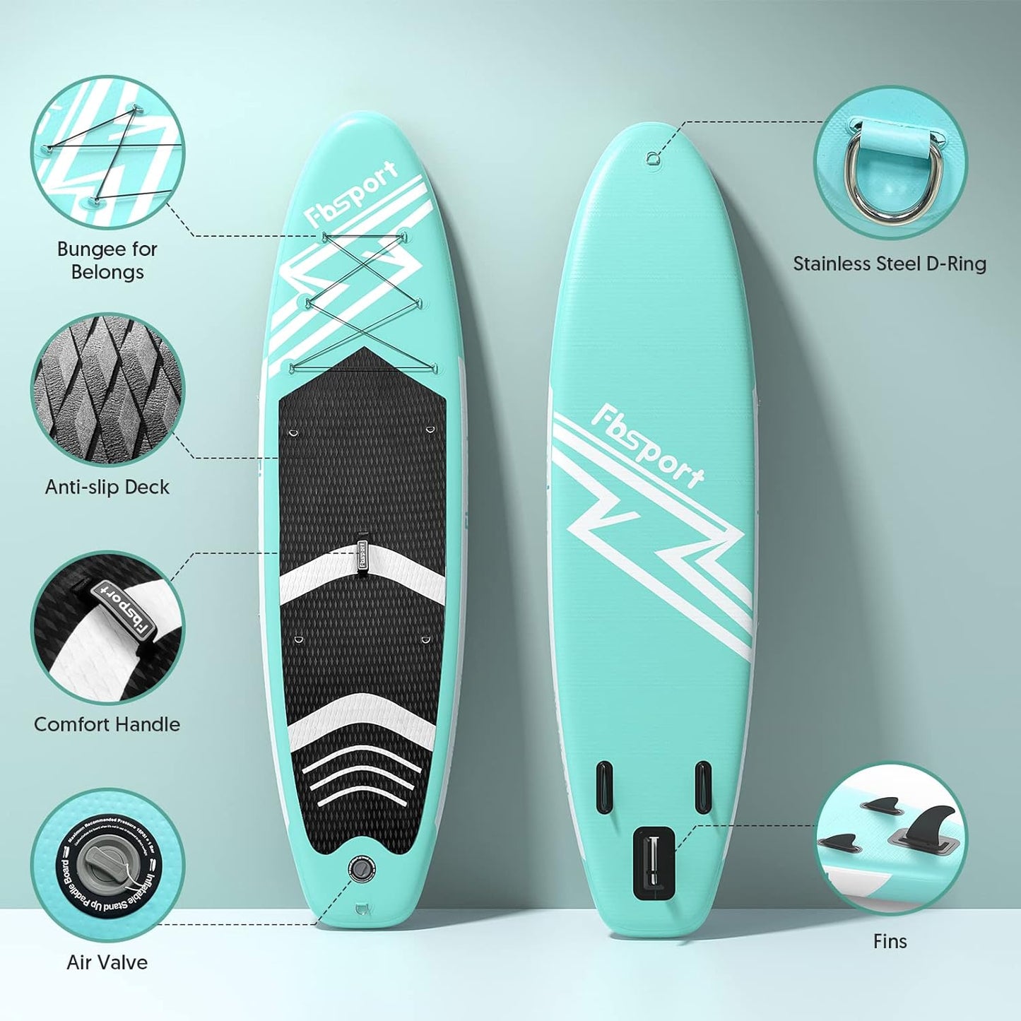 Premium Stand Up Paddle Board, Yoga Board with Durable SUP Accessories & Carry Bag | Wide Stance, Surf Control, Non-Slip Deck, Leash, Paddle and Pump for Youth & Adult