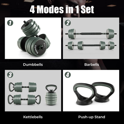 Adjustable Dumbbell Set, 92 LBS Free Weight Set w/Connector