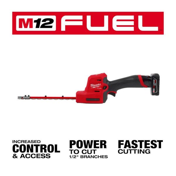 2533-21-2726-20 M12 FUEL 8 in. 12V Lithium-Ion Brushless Cordless Hedge Trimmer Kit with M18 FUEL 24 in. Hedge Trimmer (2-Tool)