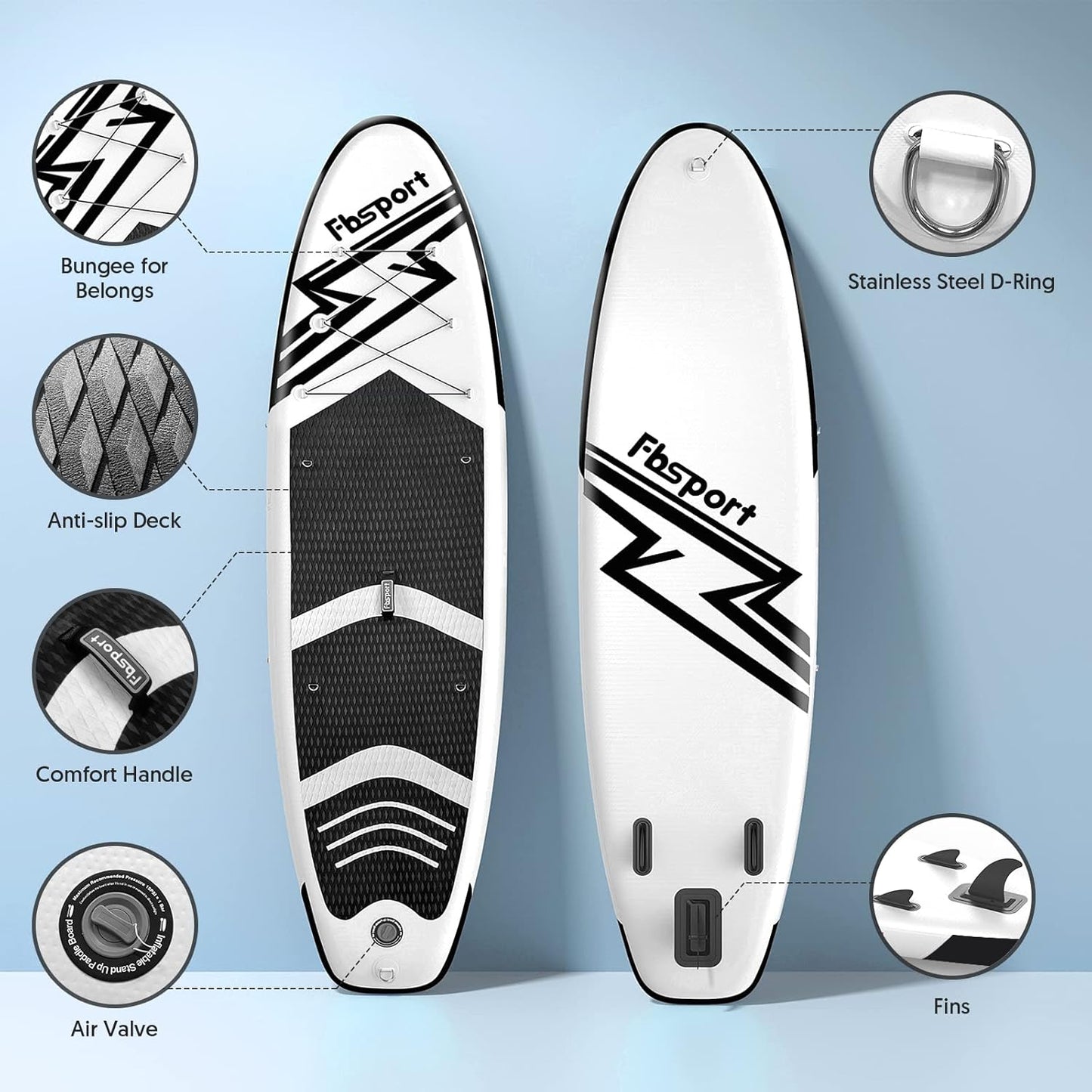 Premium Stand Up Paddle Board, Yoga Board with Durable SUP Accessories & Carry Bag | Wide Stance, Surf Control, Non-Slip Deck, Leash, Paddle and Pump for Youth & Adult