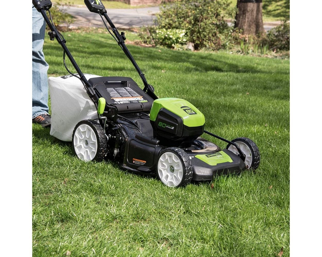80V Cordless 21′�?Self-Propelled Brushless Lawn Mower | Greenworks