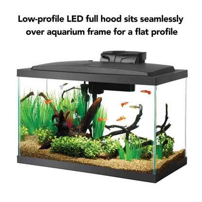 Aqueon Aquarium Starter Kit 10 Gallon Glass Fish Tank LED Lighting Filter and Heater