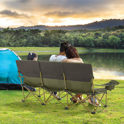 3 Person Camping Chair for Adults, Outdoor Folding Oversized Camping Couch Chair (3-Person Seat)