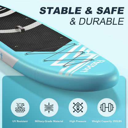 Premium Stand Up Paddle Board, Yoga Board with Durable SUP Accessories & Carry Bag | Wide Stance, Surf Control, Non-Slip Deck, Leash, Paddle and Pump for Youth & Adult
