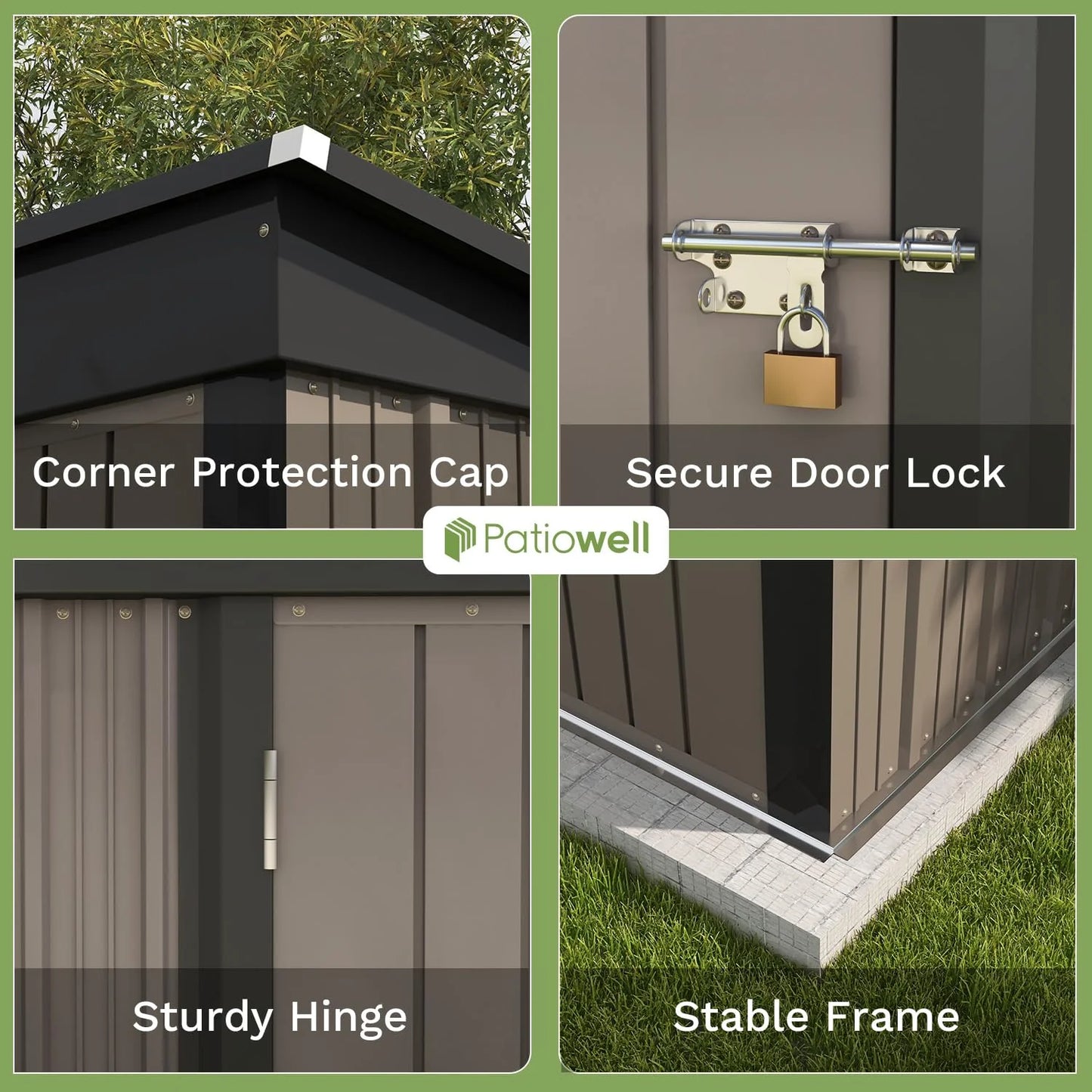 Patiowell 5x3 FT Outdoor Storage Shed for Backyard Garden Patio Lawn