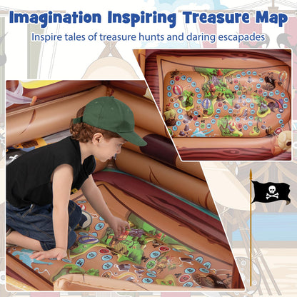 Inflatable Pirate Ship, Blow up Playscape with Built in Motor