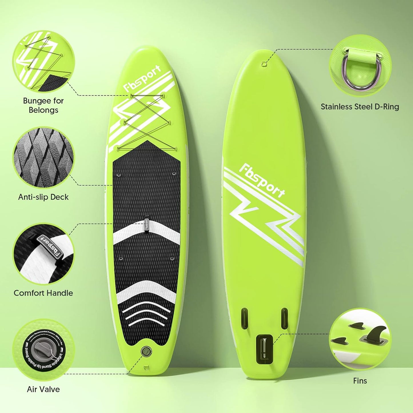 Premium Stand Up Paddle Board, Yoga Board with Durable SUP Accessories & Carry Bag | Wide Stance, Surf Control, Non-Slip Deck, Leash, Paddle and Pump for Youth & Adult