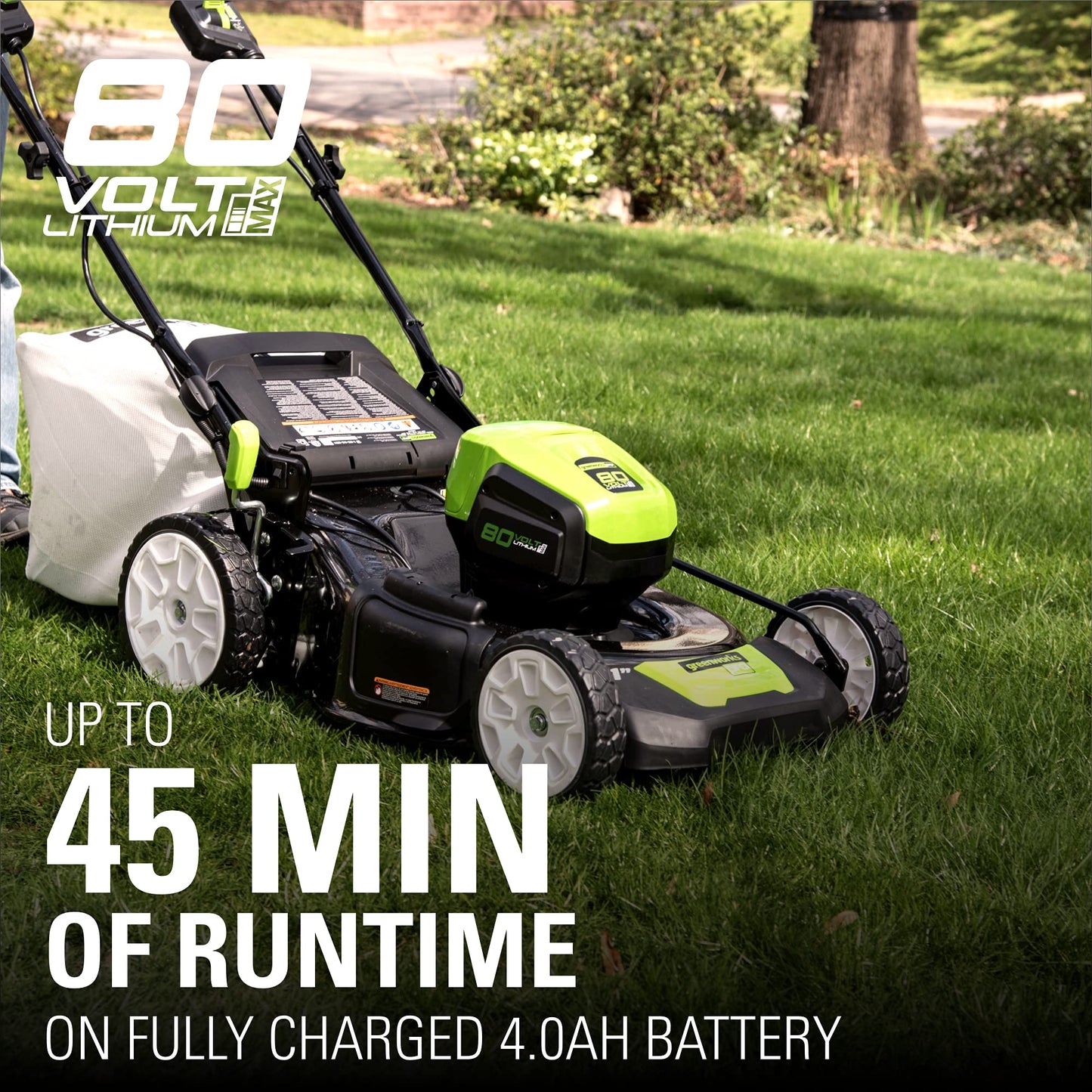 80V Cordless 21′�?Self-Propelled Brushless Lawn Mower | Greenworks