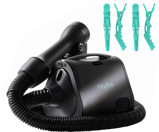 Reverse-Air Hair Dryer with Hair Clips �?Black