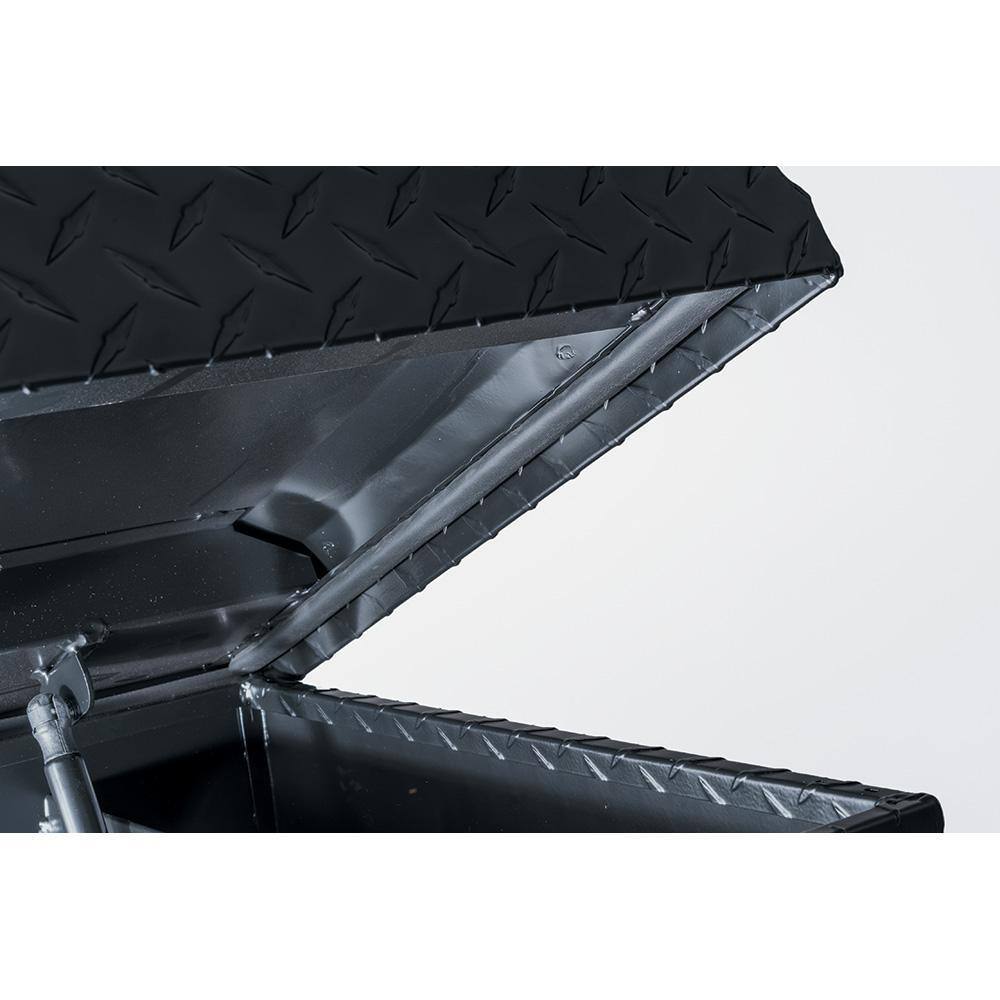 Husky 61.86 Matte Black Aluminum Low Profile Truck Tool Box for Mid-Size Trucks