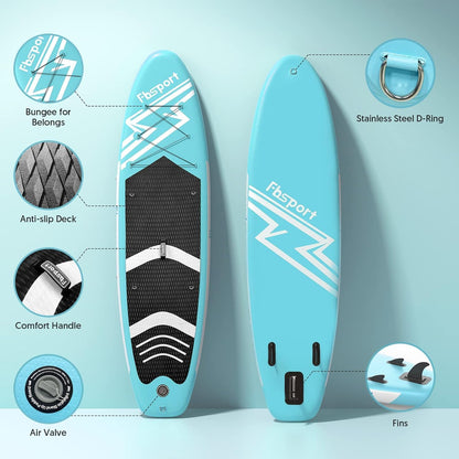 Premium Stand Up Paddle Board, Yoga Board with Durable SUP Accessories & Carry Bag | Wide Stance, Surf Control, Non-Slip Deck, Leash, Paddle and Pump for Youth & Adult