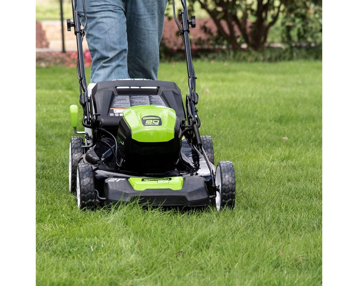 80V Cordless 21′�?Self-Propelled Brushless Lawn Mower | Greenworks