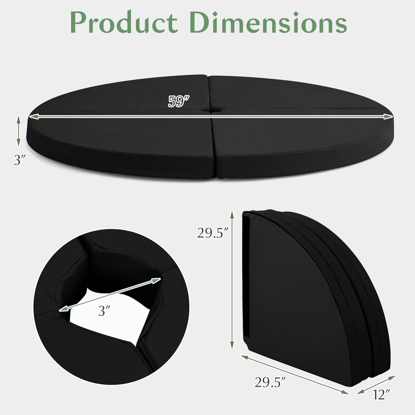 Pole Dance Crash Mat, Round Portable Yoga Mat with EPE Foam, Safety Dancing Cushion Specialized Fall Safety Padding