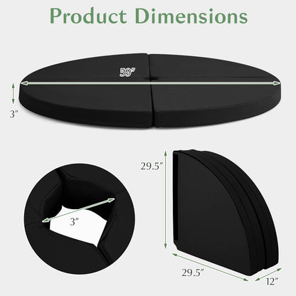 Pole Dance Crash Mat, Round Portable Yoga Mat with EPE Foam, Safety Dancing Cushion Specialized Fall Safety Padding