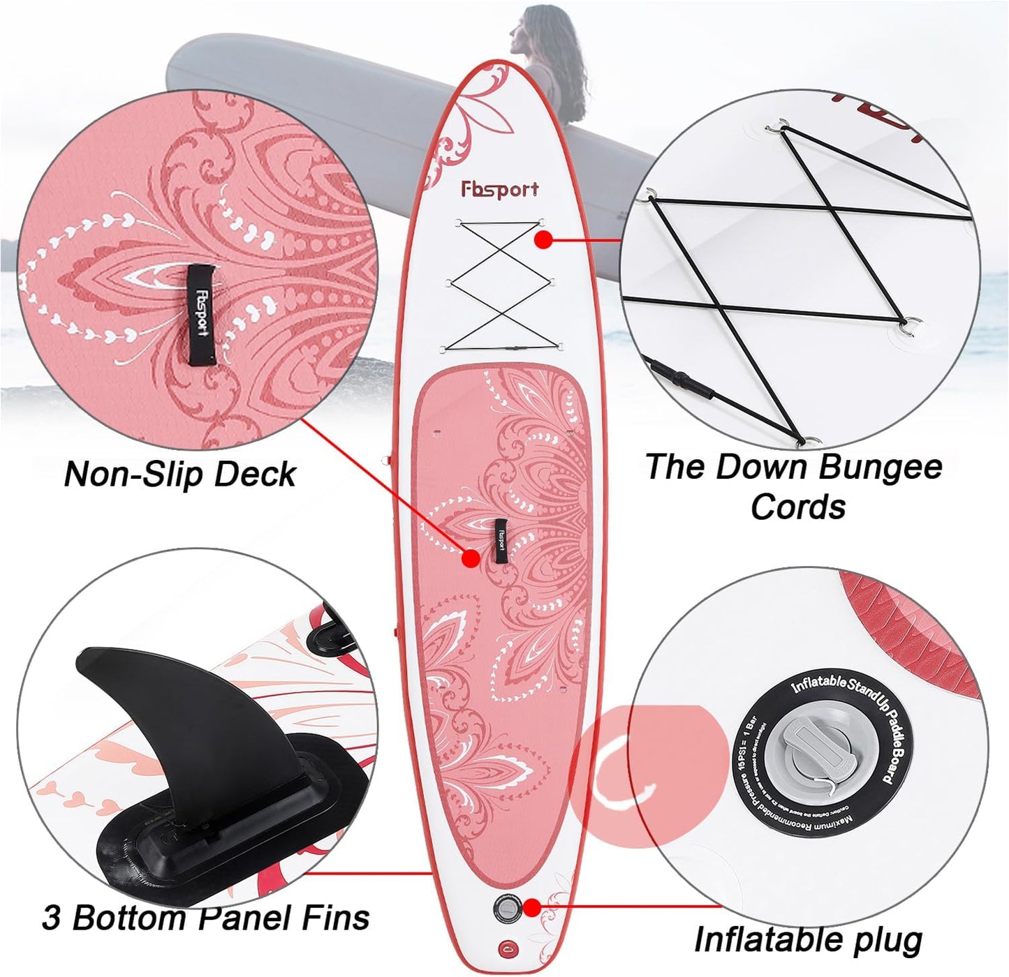 Premium Stand Up Paddle Board, Yoga Board with Durable SUP Accessories & Carry Bag | Wide Stance, Surf Control, Non-Slip Deck, Leash, Paddle and Pump for Youth & Adult