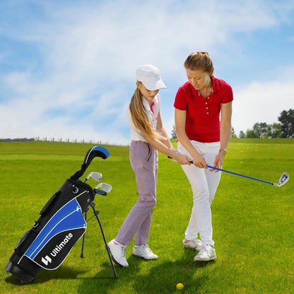 Junior Complete Golf Clubs Set for Kids, Right Hand Golf Clubs w/Stand Bag, Aged 8-10