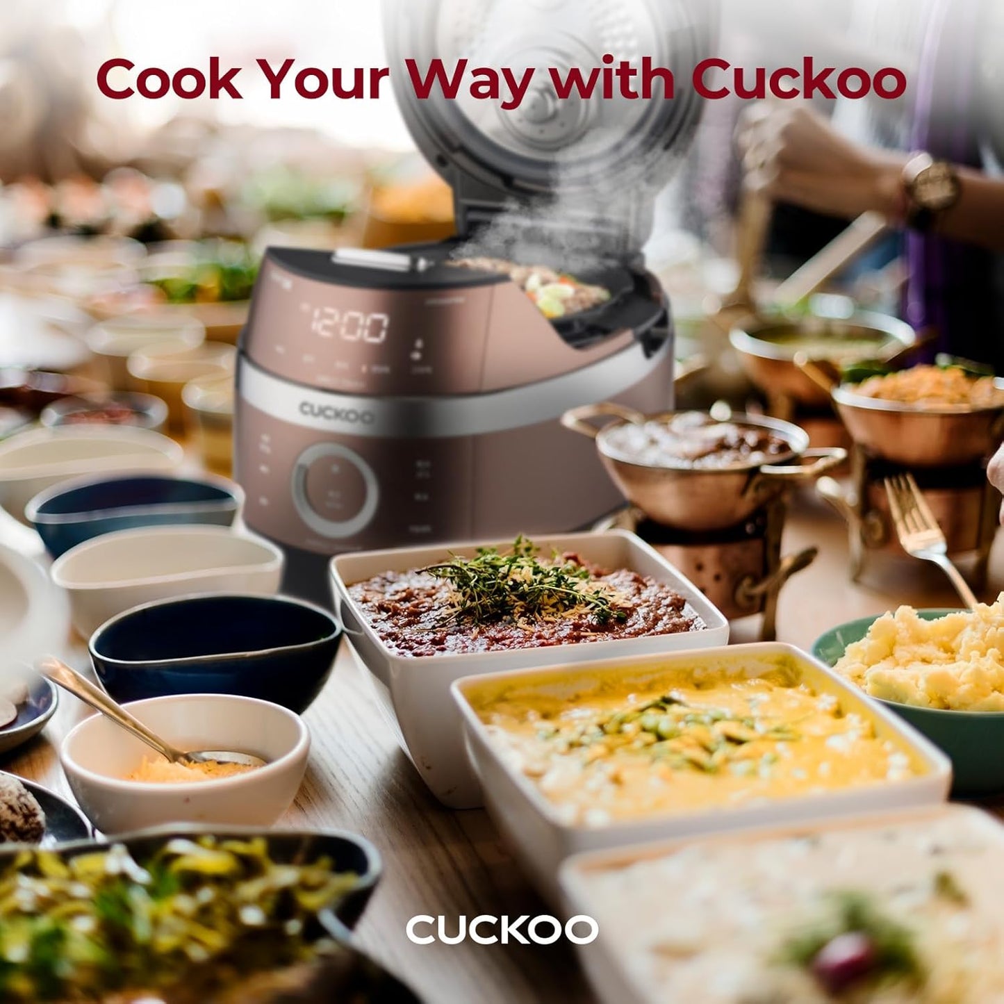 6-Cup (Uncooked) Induction Heating Pressure Rice Cooker | 13 Menu Options, Auto-Clean, Voice Guide,