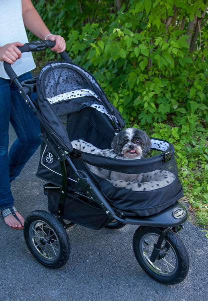 No-Zip NV Pet Stroller for Cats/Dogs, Zipperless Entry, Easy One-Hand Fold, Gel-Filled Tires, Plush Pad + Weather Cover Included, 3 colors