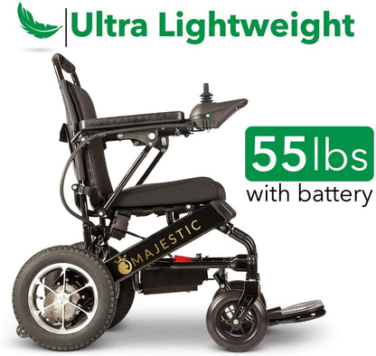 2020 New Folding Ultra Lightweight Electric Power Wheelchair, Silla de Ruedas Electrica, FDA Approved and Air Travel Allowed, Heavy Duty, Mobility Motorized, Portable Power (17.5??? Seat Width)