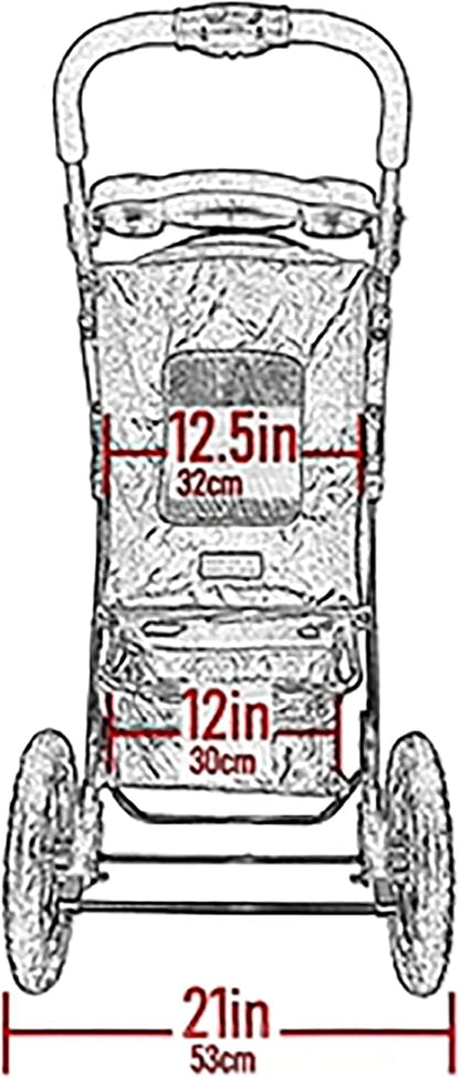 No-Zip NV Pet Stroller for Cats/Dogs, Zipperless Entry, Easy One-Hand Fold, Gel-Filled Tires, Plush Pad + Weather Cover Included, 3 colors