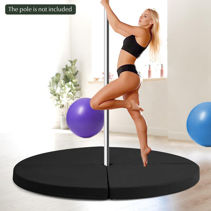 Pole Dance Crash Mat, Round Portable Yoga Mat with EPE Foam, Safety Dancing Cushion Specialized Fall Safety Padding