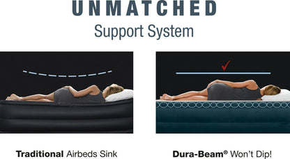 Intex Dura-Beam 24 Pillowtop Air Mattress, with Built-in Pump, Queen