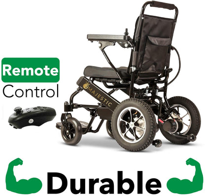 2020 New Folding Ultra Lightweight Electric Power Wheelchair, Silla de Ruedas Electrica, FDA Approved and Air Travel Allowed, Heavy Duty, Mobility Motorized, Portable Power (17.5??? Seat Width)