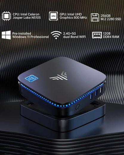 Kamrui Mini PC, AK1 Pro 12GB RAM 256GB SSD