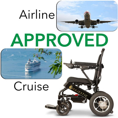 2020 New Folding Ultra Lightweight Electric Power Wheelchair, Silla de Ruedas Electrica, FDA Approved and Air Travel Allowed, Heavy Duty, Mobility Motorized, Portable Power (17.5??? Seat Width)