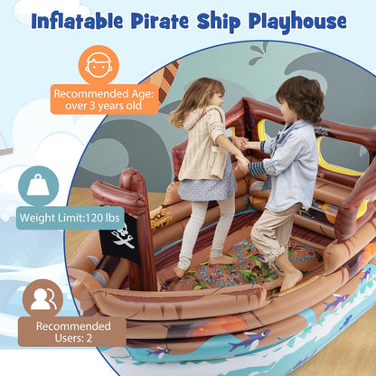 Inflatable Pirate Ship, Blow up Playscape with Built in Motor