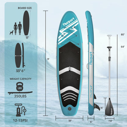Premium Stand Up Paddle Board, Yoga Board with Durable SUP Accessories & Carry Bag | Wide Stance, Surf Control, Non-Slip Deck, Leash, Paddle and Pump for Youth & Adult