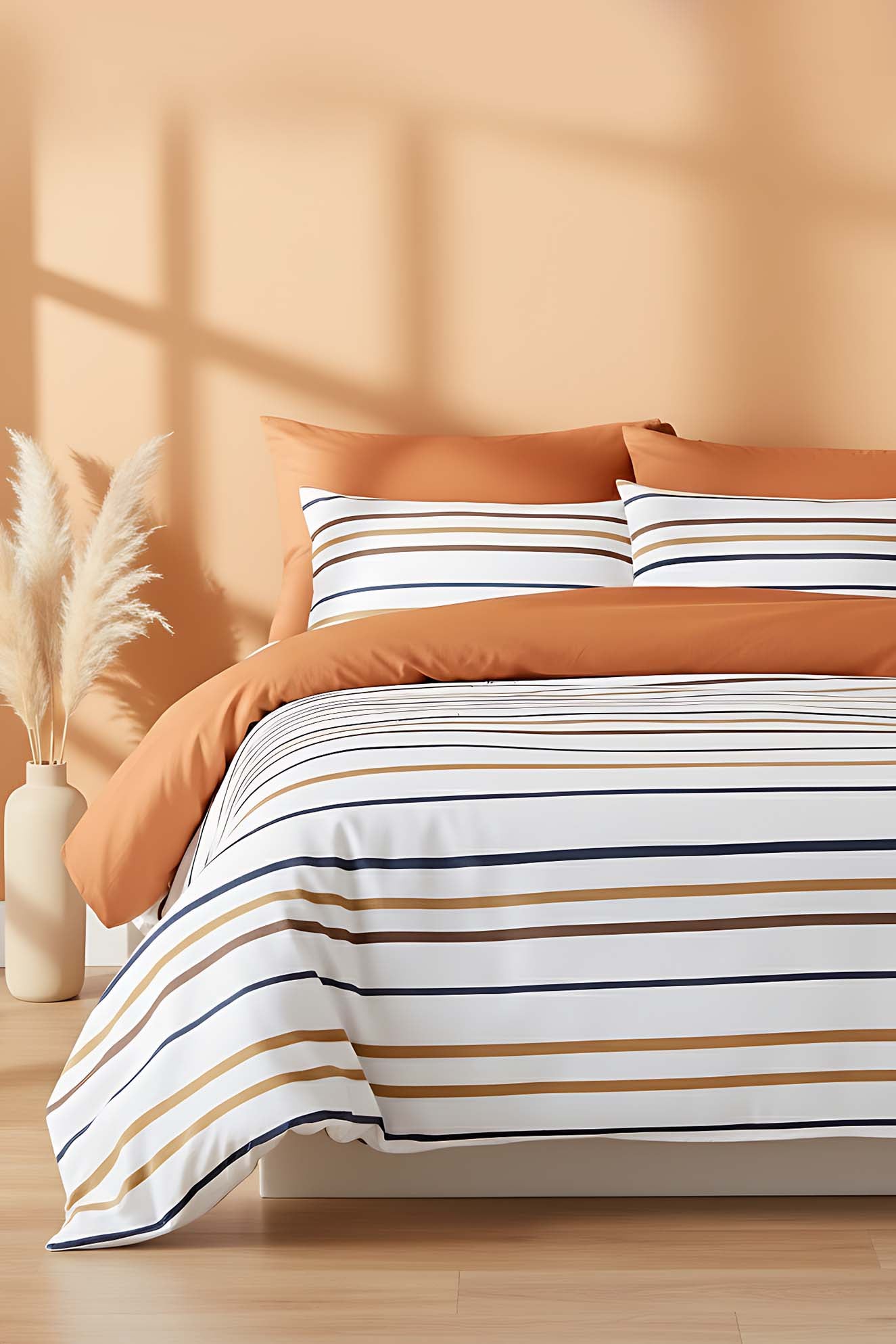 Aren Polycotton Double Size Duvet Cover Set, Zipper, 200×215 cm, 3-Piece