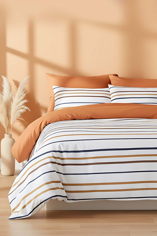 Aren Polycotton Double Size Duvet Cover Set, Zipper, 200×215 cm, 3-Piece