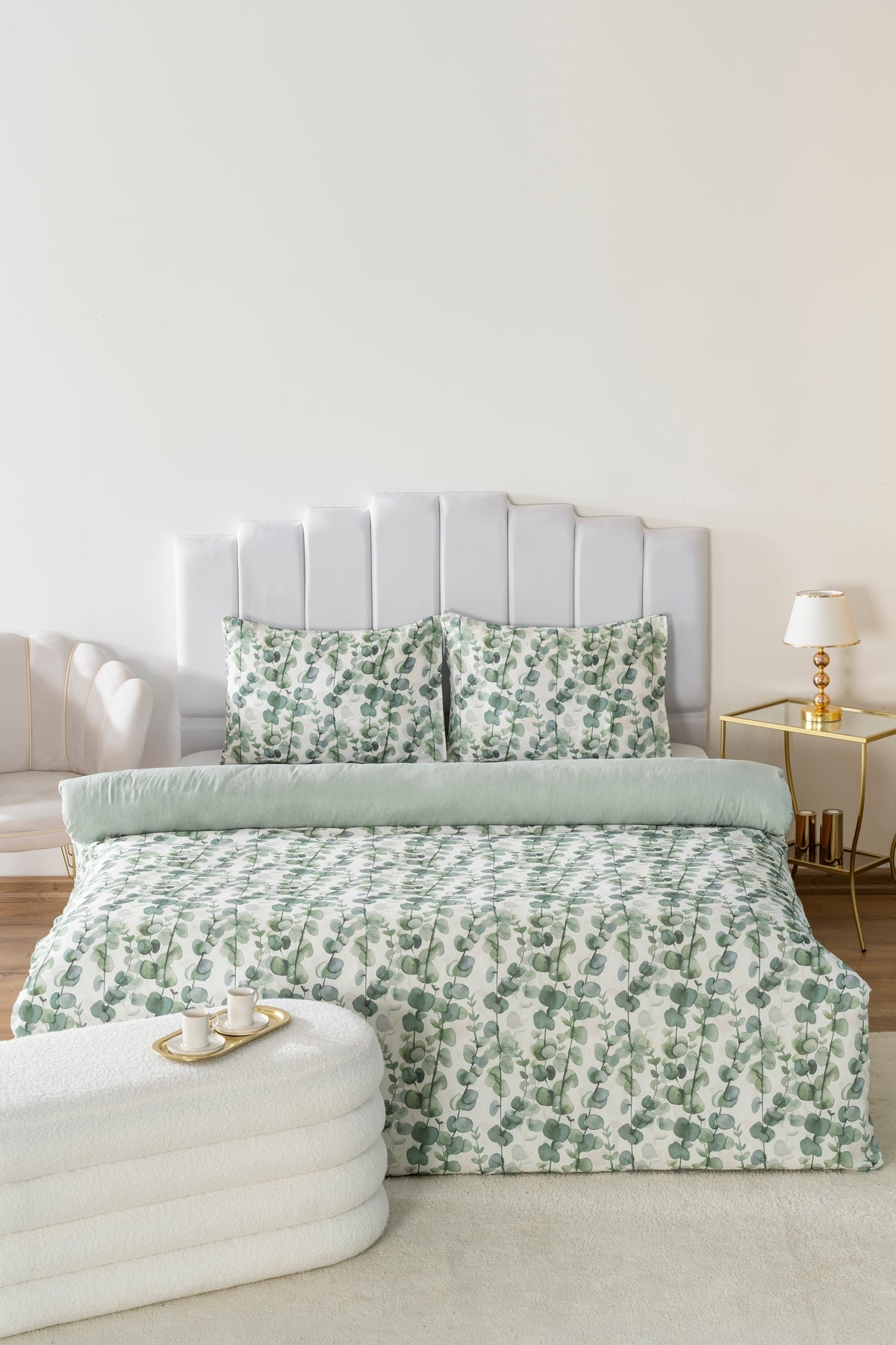 Eucalyptus Polycotton Double Size Duvet Cover Set, Zipper, 200×215 cm, 3-Piece