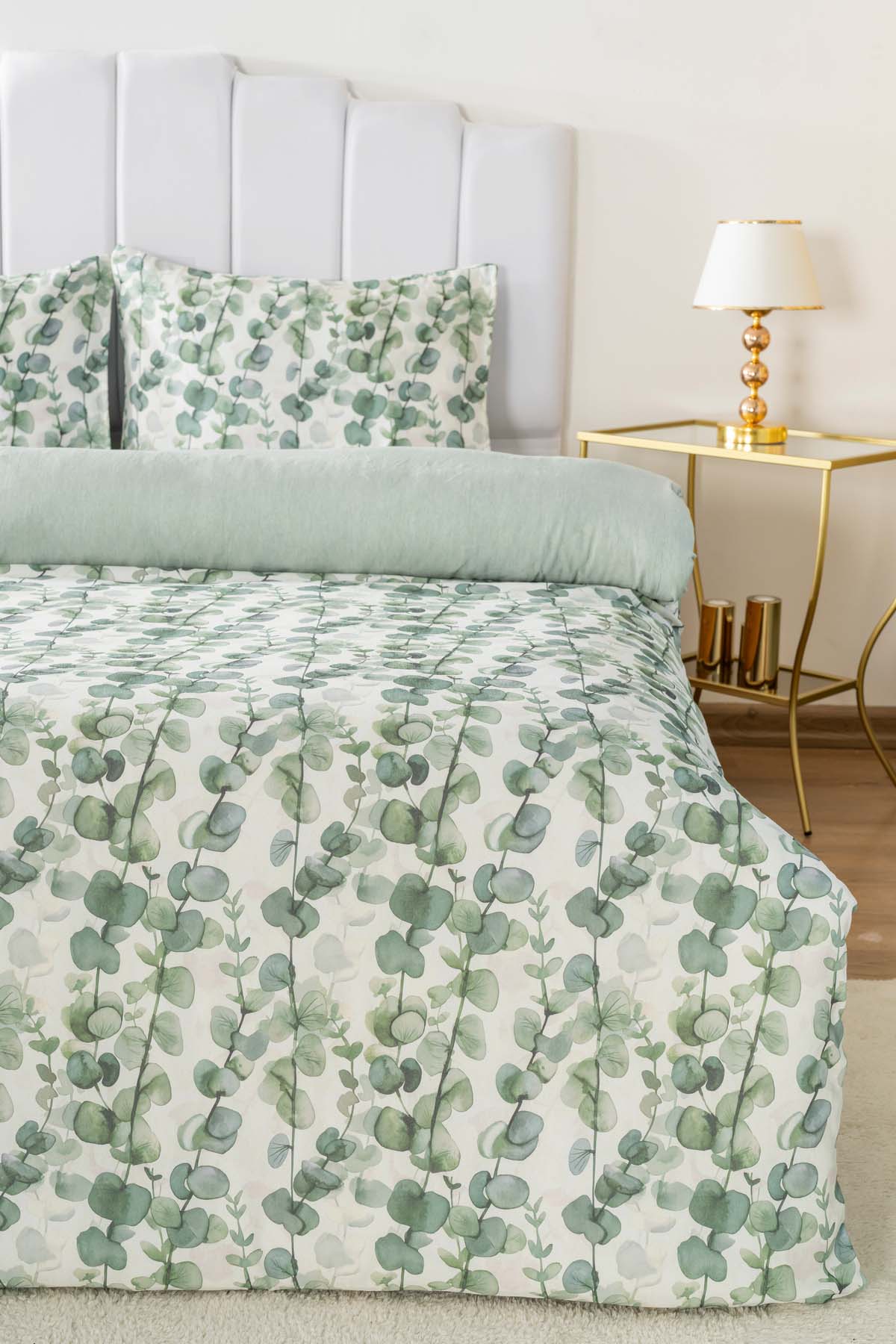 Eucalyptus Polycotton Double Size Duvet Cover Set, Zipper, 200×215 cm, 3-Piece
