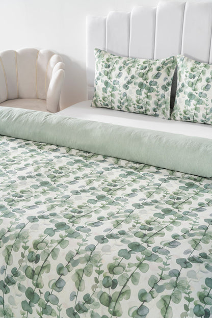 Eucalyptus Polycotton Double Size Duvet Cover Set, Zipper, 200×215 cm, 3-Piece