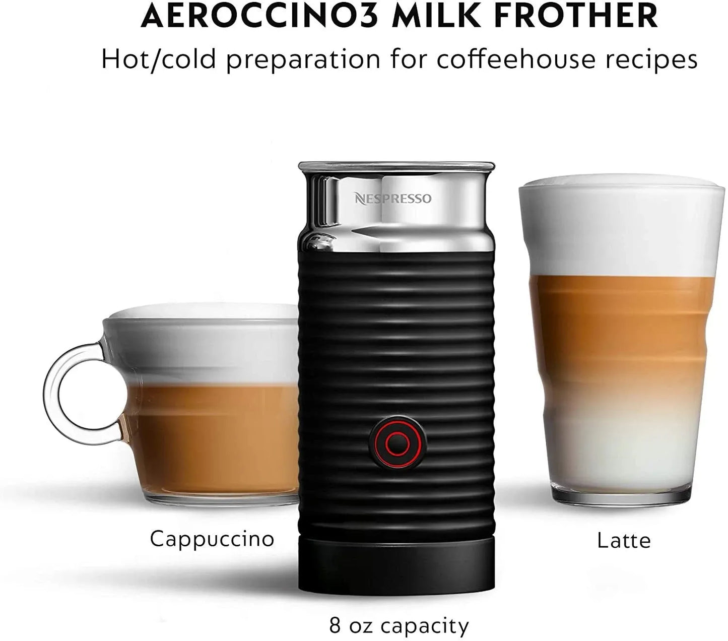 Nespresso Vertuo Plus Coffee and Espresso Maker by De'Longhi, Grey with Aeroccino Milk Frother