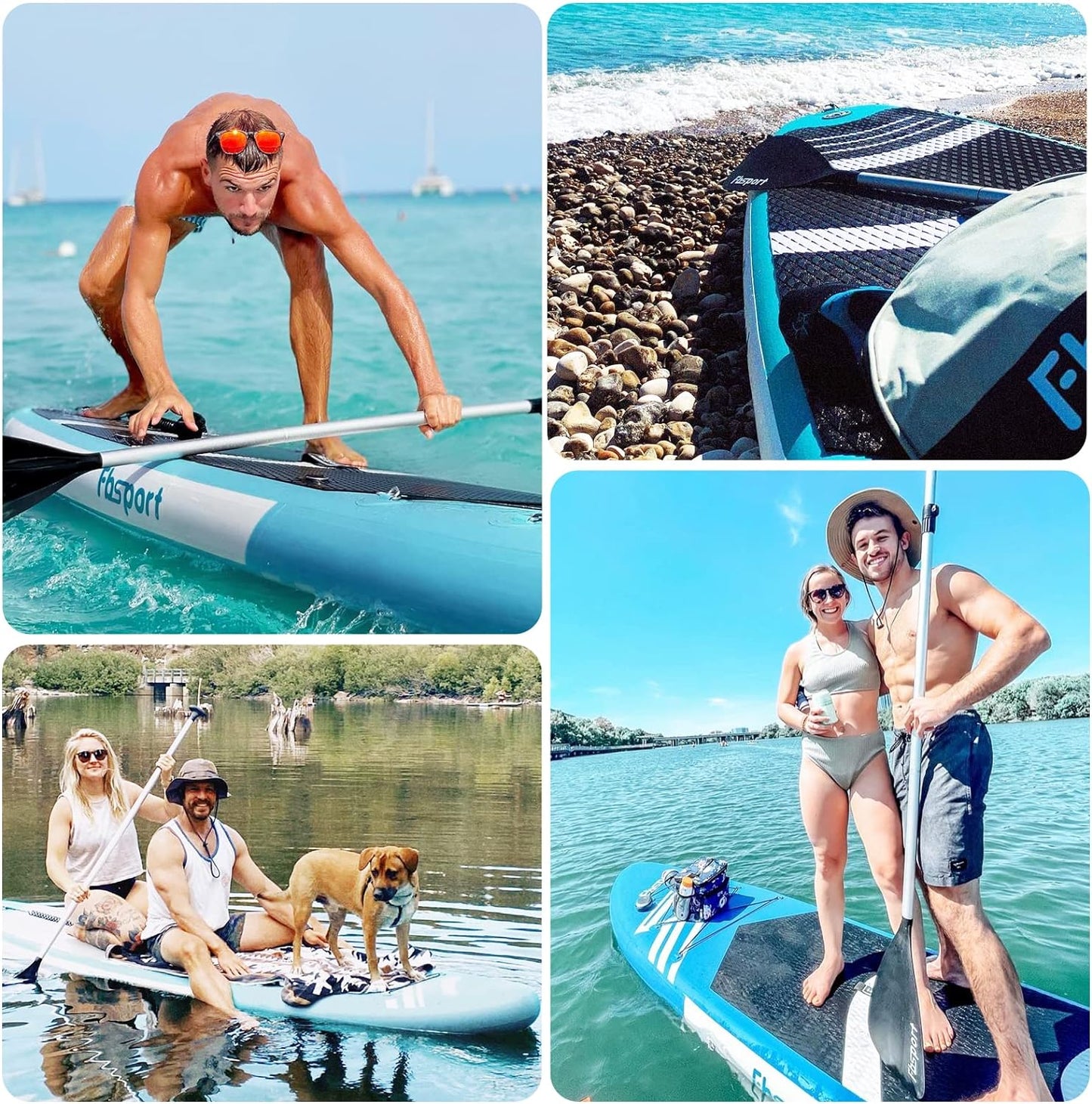 Premium Stand Up Paddle Board, Yoga Board with Durable SUP Accessories & Carry Bag | Wide Stance, Surf Control, Non-Slip Deck, Leash, Paddle and Pump for Youth & Adult