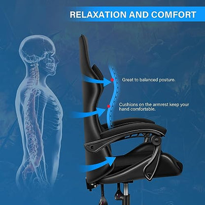 YSSOA Gaming Chair, Big and Tall Gamer Chair, Racing Style Adjustable Swivel Office Chair, Ergonomic Video Game Chairs with Headrest and Lumbar Support