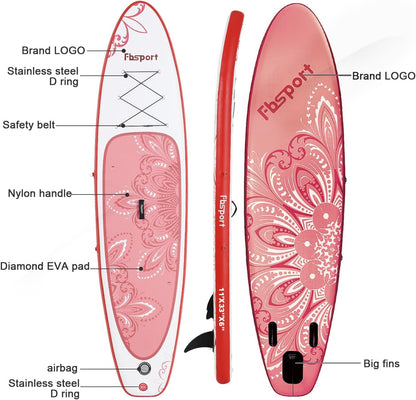 Premium Stand Up Paddle Board, Yoga Board with Durable SUP Accessories & Carry Bag | Wide Stance, Surf Control, Non-Slip Deck, Leash, Paddle and Pump for Youth & Adult
