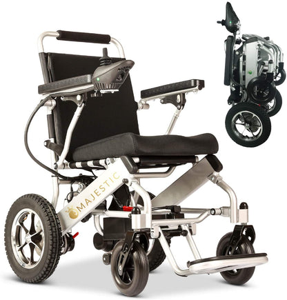 2020 New Folding Ultra Lightweight Electric Power Wheelchair, Silla de Ruedas Electrica, FDA Approved and Air Travel Allowed, Heavy Duty, Mobility Motorized, Portable Power (17.5??? Seat Width)